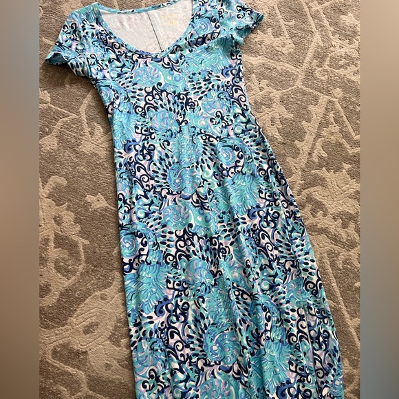 Lilly Pulitzer Malin Midi Dress Seahorse Print T Shirt Dress - Picture 6 of 7